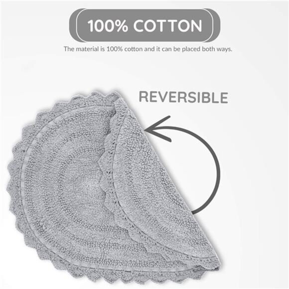 Bath mat for Bathroom Kitchen and Spa with Crochet Pattern Cotton Absorbent - Picture 4 of 8